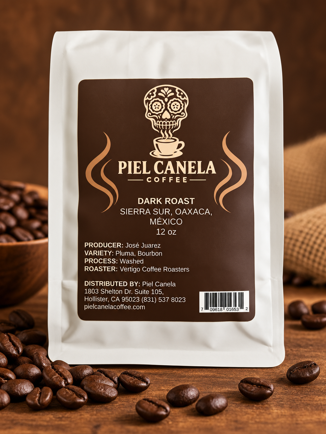 Piel Canela Coffee – Oaxaca Mexican Dark Roast | Whole Bean Coffee – 12 oz